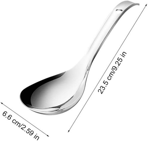 Steel Rice Paddle Rice Cooker Spoon Rice Servers Soup Ladle Oil Skimmer Spoon for Rice Maker Soup Cooking