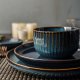 2 Piece Soup Bowl, 18 oz Blue Kitchen Ceramic Grain Bowl Set, Ceramic Kitchen Bowls, Dishwasher Safe Microwave (4.5 Inch)