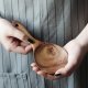 2 Pack Rice Paddle Spoon Natural Wood Non-stick Rice Scooper with Round Shallow Head Food Service Spoon Kitchen Utensils for Rice Potato Salads Desserts, 7 Inch