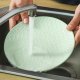 8in Ceramic Dessert Plates, Set of 4 - Salad Plates for Serving Dessert, Snacks, Pizza, Pasta, and Appetizers, Embossed Design, Solid Color - Green