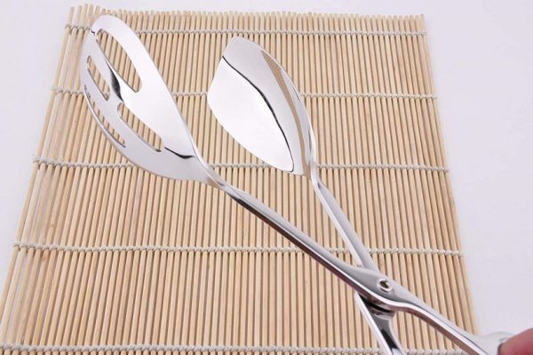 2-PACK Serving Tongs for Buffet Party Catering .Thickening Food Serving Tongs Salad / Cake / Bread Tongs Kitchen Tongs, Stainless Steel