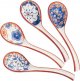 Ceramic Soup Spoons  - Soup Spoons with Long Curved Handle for Ramen Noodles,Dumpling,Rice(4 Pcs)